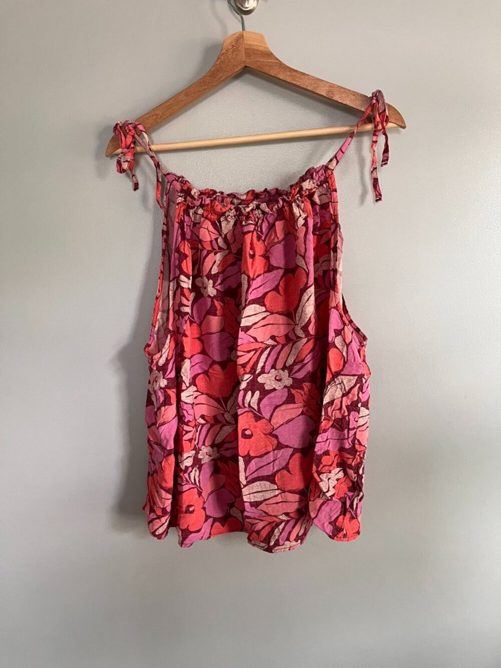Bright Pink Floral Gap Blouse